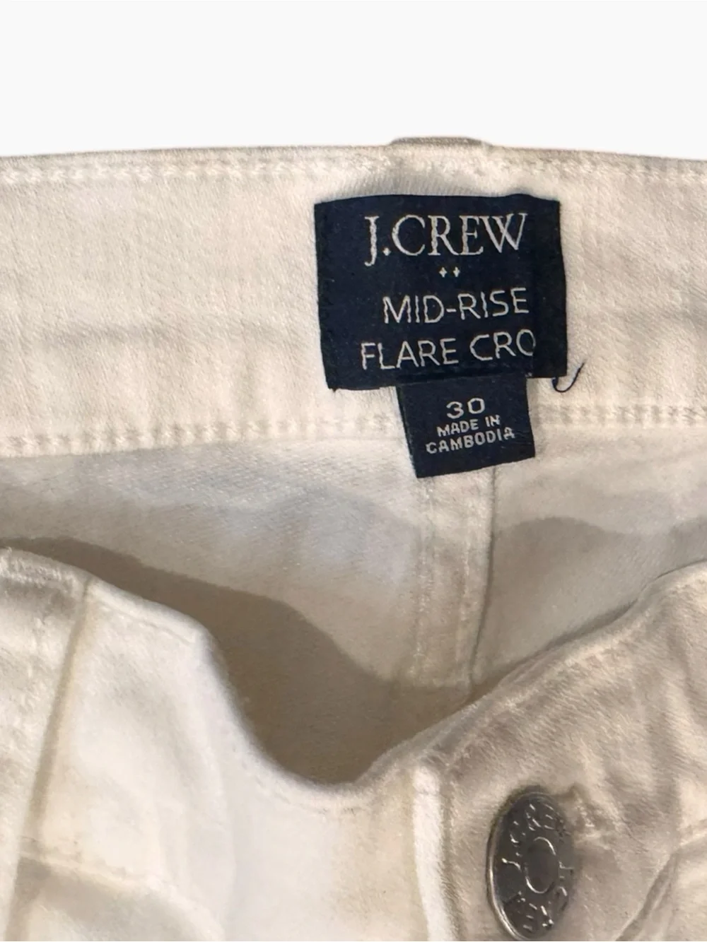 J CREW Classic High-Rise Cream Womens Jeans Sz 30